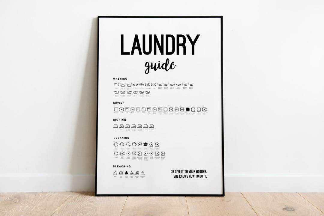 Laundry Guide Art Print, Laundry Room Decor (digital Download) - Etsy