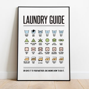 Laundry Guide Laundry Room Laundry Rules Laundry Decor Laundry Sign Laundry Poster Laundry Print Home Decoration Printable Art
