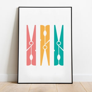 Laundry Room Art Laundry Room Print Laundry Decor Laundry Sign Laundry Poster Laundry Print Clothespins Print Wall Art Printable Art