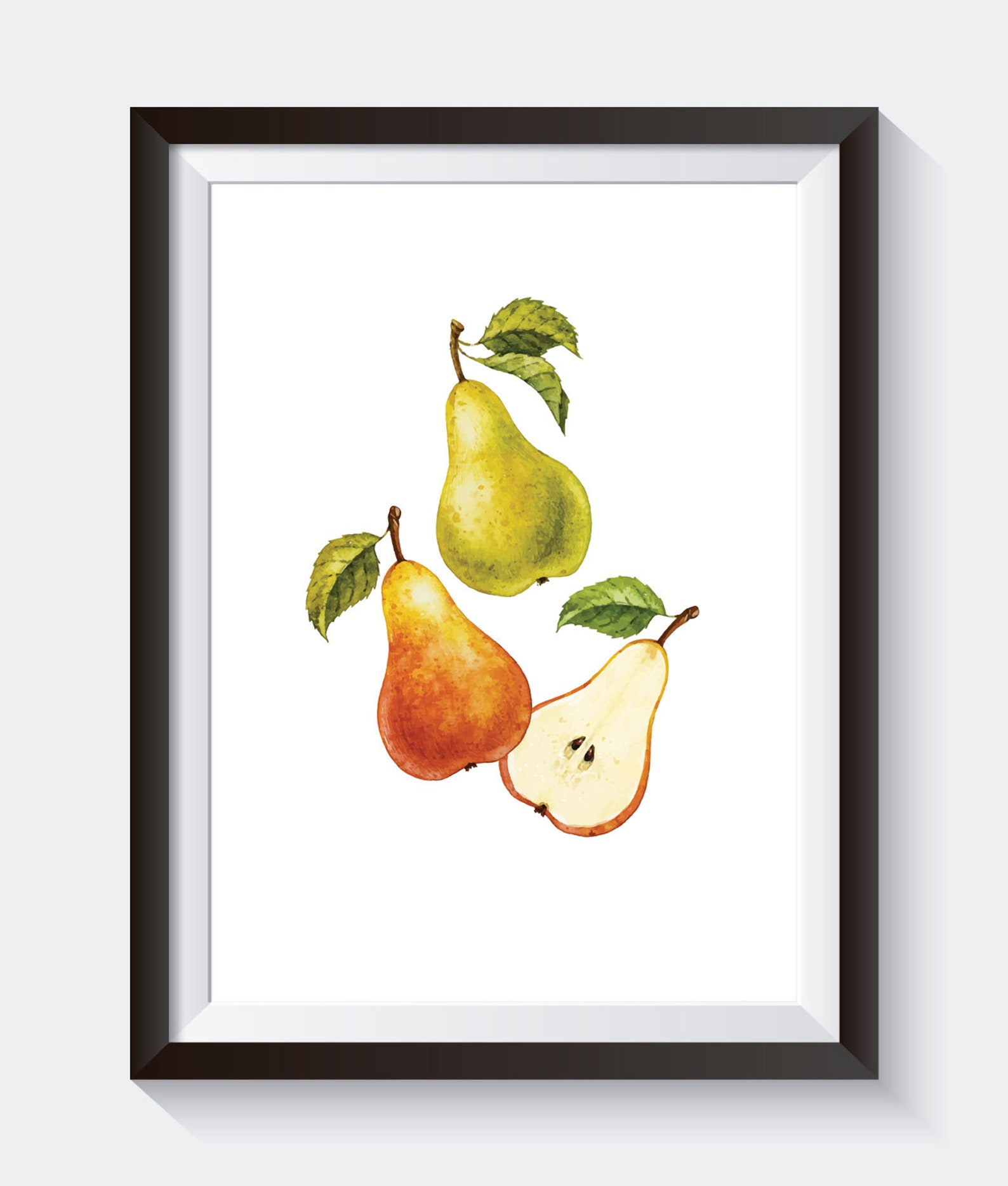 Pear Print, Pear Decor Print, Pear Wall Art, Pear Watercolor Print