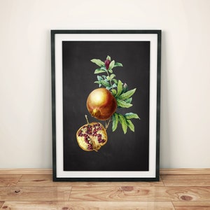 Pomegranate Print, Pomegranate Decor Print, Pomegranate Wall Art, Watercolor Print, Kitchen Print Art, Kitchen Decor, Digital Download Print