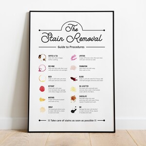 Stain Removal Guide To Procedures Laundry Room Decor Laundry Sign Laundry Poster Laundry Care Laundry Print Home Decoration Printable Art