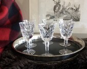 WATERFORD Set Of 6 LISMORE Cordial Liqueur Glasses Vintage Wine Glasses -Gothic Mark- Excellent