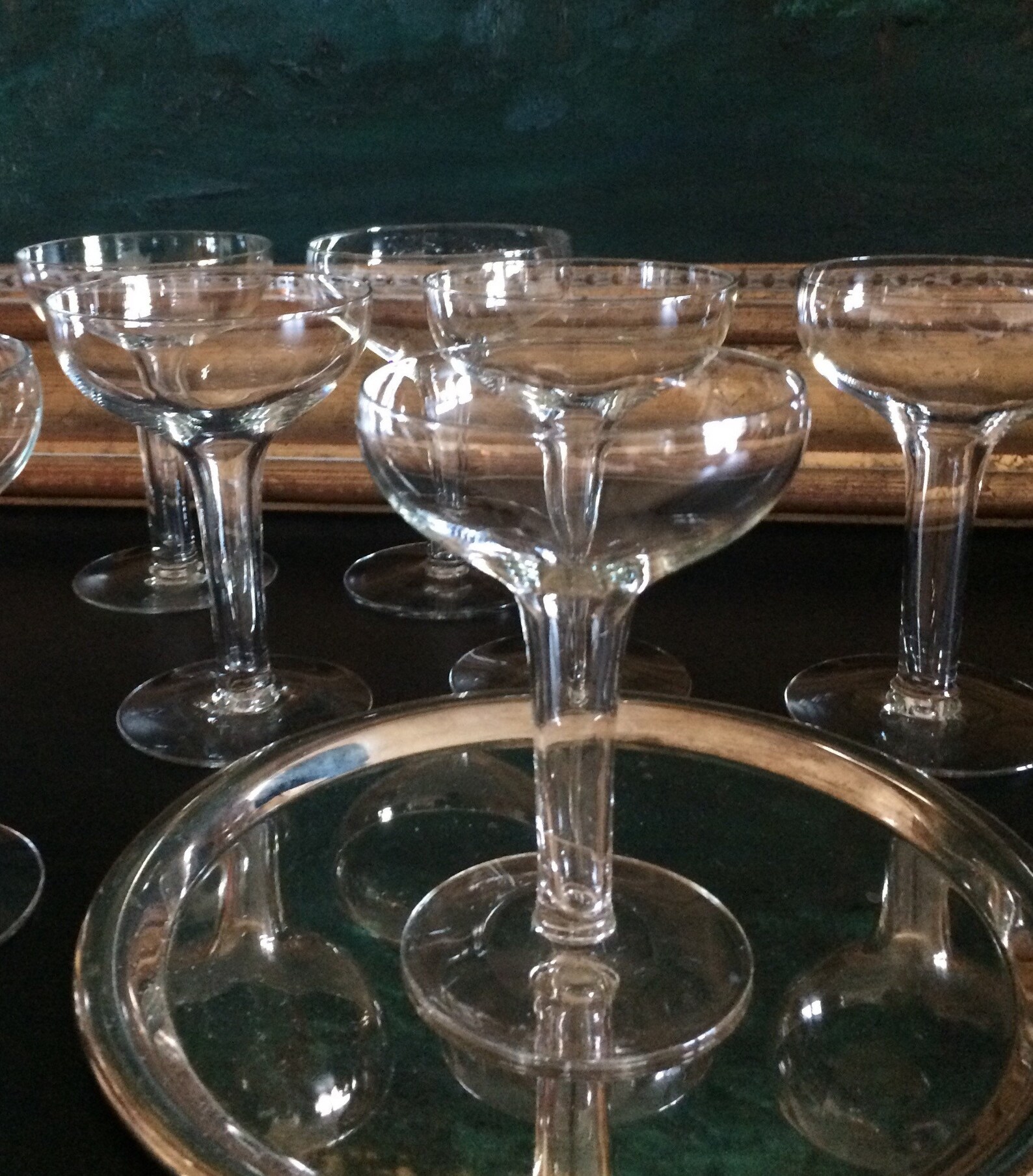 Set of 6 MidCentury Hollow Stem Champagne Coupe Glasses Set Etsy