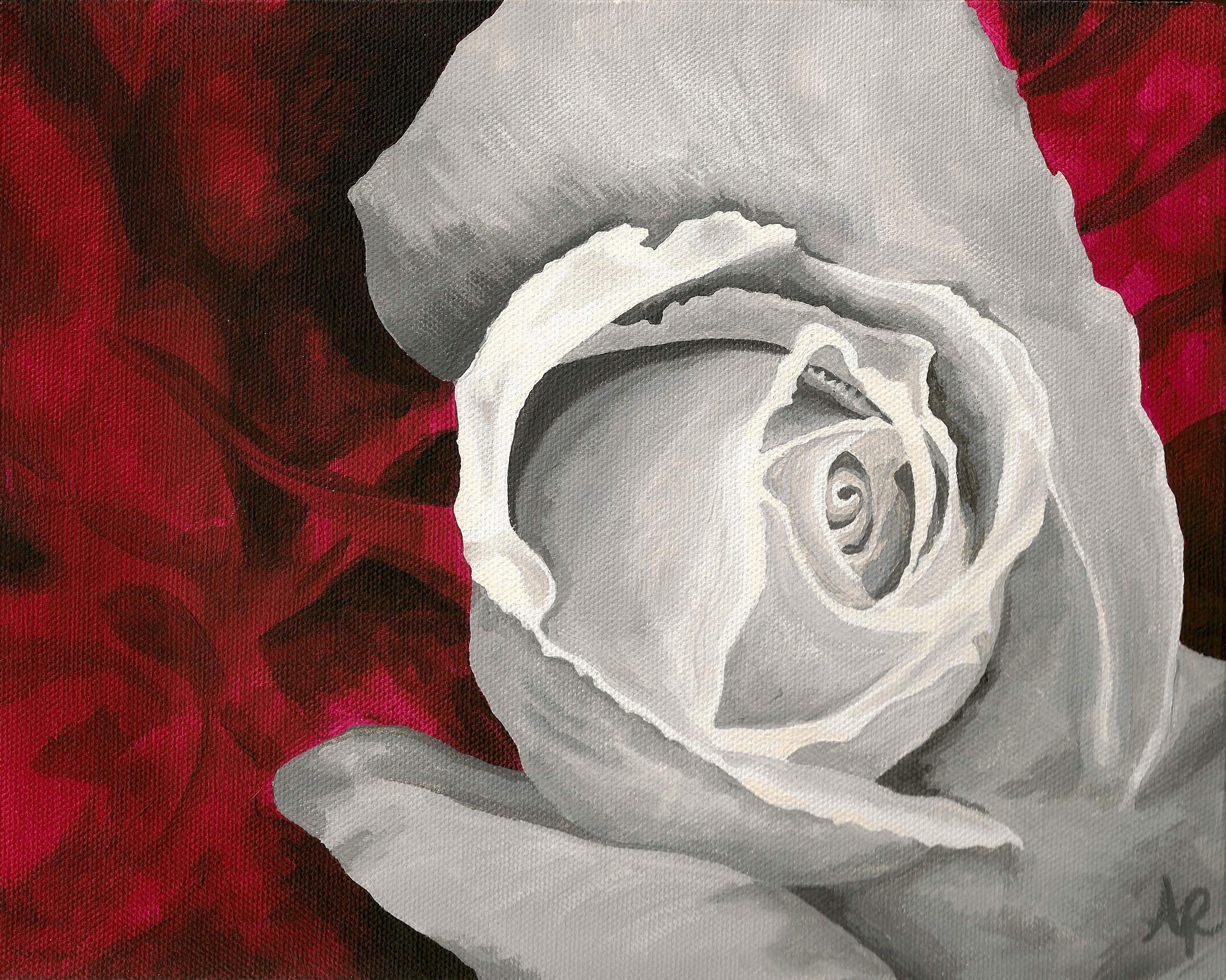 White Roses Color Art White Rose Art Print - Etsy