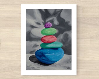 Colorful Cairn 1 Art Print