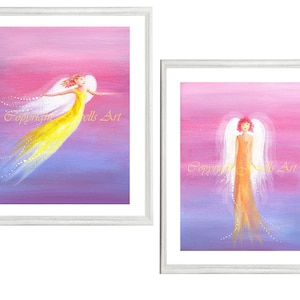 Angels Rising Series of 4 Angel Art Giclee Prints, Spiritual Art, Feng Shui Art, Healing Art, Art & Collectibles
