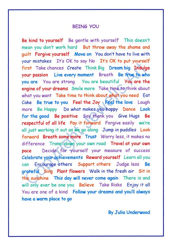 Being You Print, Inspirational Words, Motivational Wall Print, Instant Digital Download, Printable Art, Art Print, Art & Collectibles