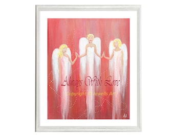 Love and Healing Angels - Always With Love Print from my Original Painting, Spiritual Art, Feng Shui Art, Healing Art, Art & Collectibles