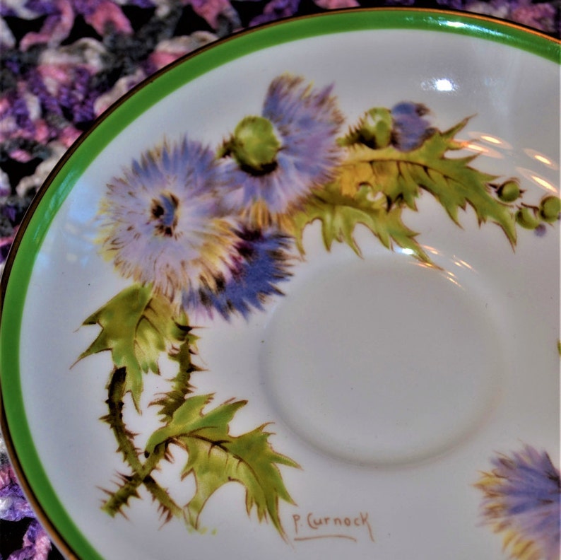 Royal Doulton Fine China P. Curnock 'glamis Thistle' Etsy