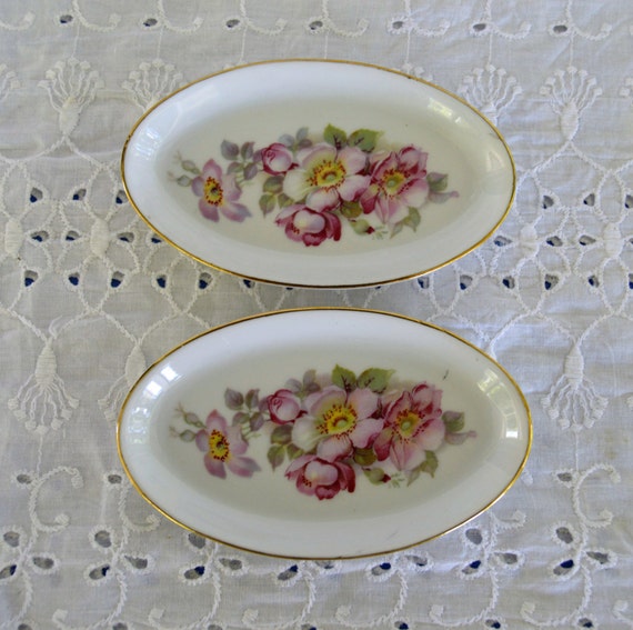 Porcelain GeroldPorzellan Trinket Dishes with Roses … Gem