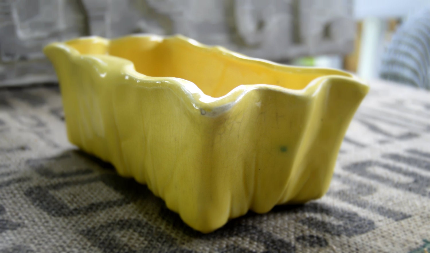 Vintage Yellow McCoy Pottery Planter or Dish Etsy