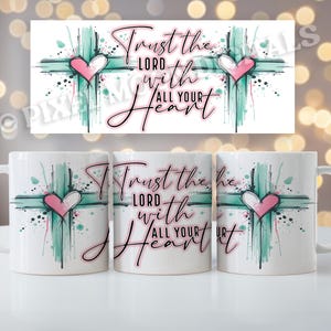 Christian Mug Wrap: Bible Verse Coffee Cup Sublimation (Digital Download) image 1