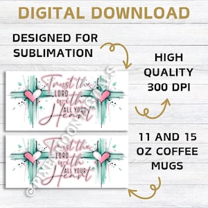 Christian Mug Wrap: Bible Verse Coffee Cup Sublimation (Digital Download) image 2