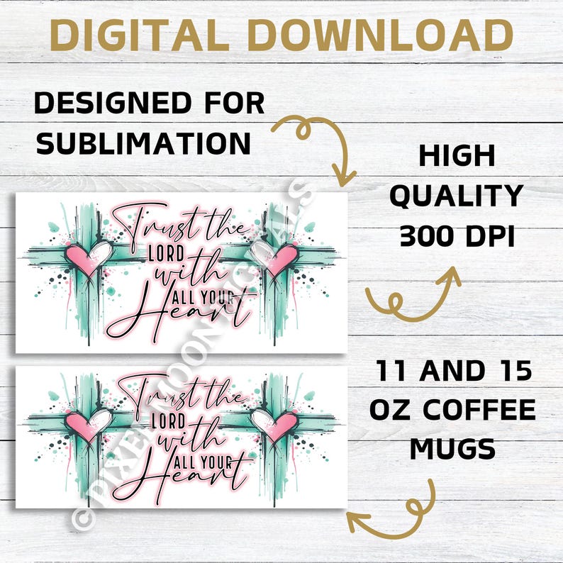 Christian Mug Wrap: Bible Verse Coffee Cup Sublimation (Digital Download) image 2