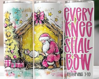 20 oz Christian Christmas Tumbler Wrap PNG Baby Jesus Nativity Scene Sublimation