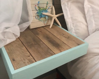 Aqua Floating farmhouse nightstand