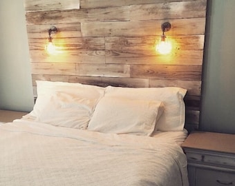 Platform Bed Reclaimed Wood Full Queen King by ... Shiplap headboard | Etsy