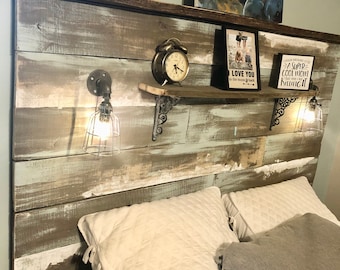 king headboard with reading lights
