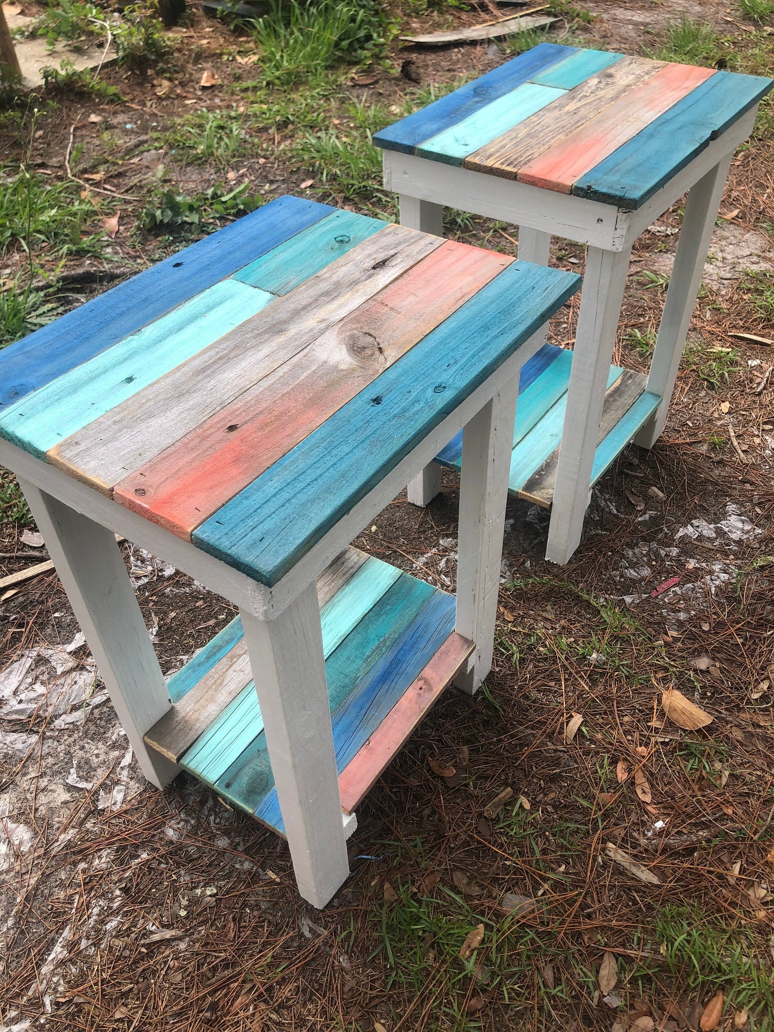 Coral pop Coastal nightstand