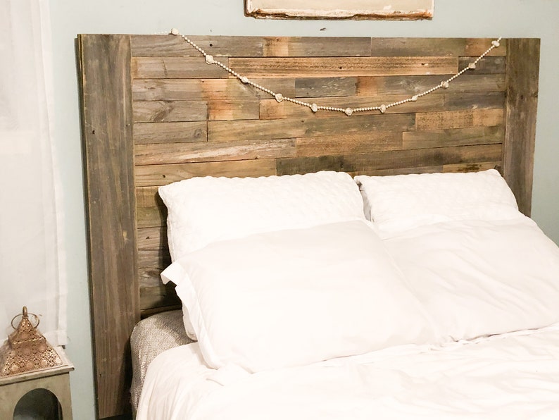 Reclaimed Natural Distressed Wood Headboard Etsy