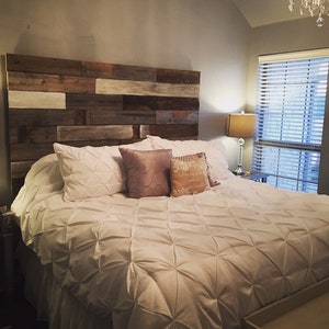 Reclaimed Wood Headboard distressed farmhouse lavender lullabies rustic old wood bed king queen full twin cottage image 10