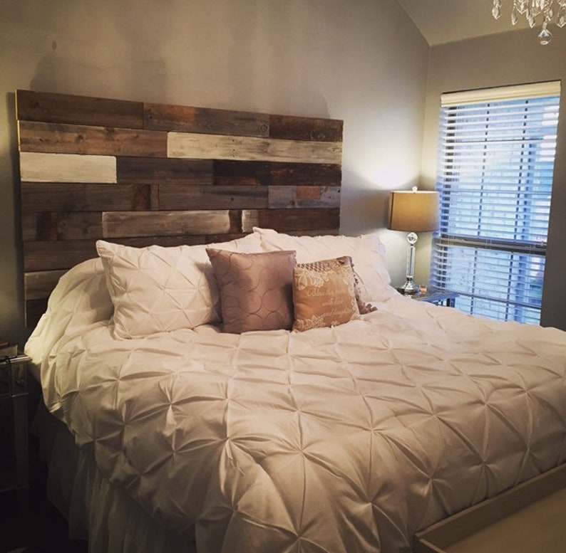 Reclaimed Wood Headboard distressed farmhouse lavender lullabies rustic old wood bed king queen full twin cottage image 10