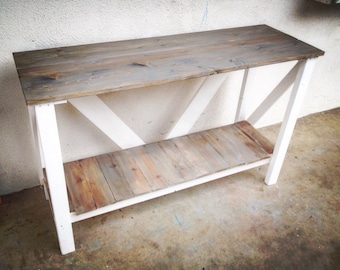 Custom farm tables tv stand console table entryway nightstands rustic farmhouse country coastal beachy storage