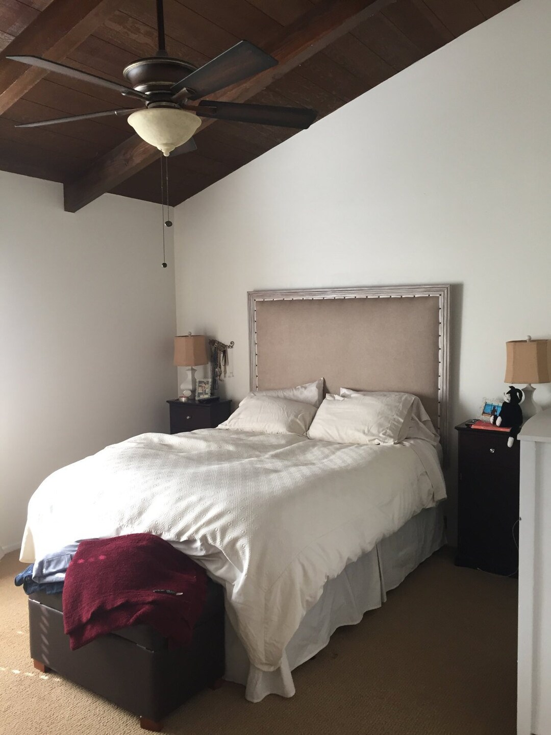 Beautiful Linen Padded Headboard With Nailheads and Moulding Etsy