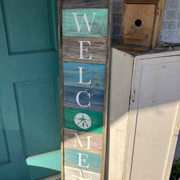 Coastal Welcome Porch Sign entry decor