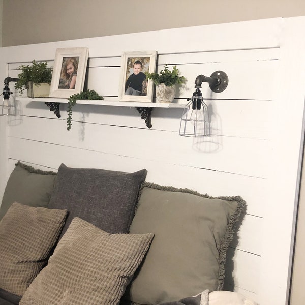 White Shiplap Headboard Etsy