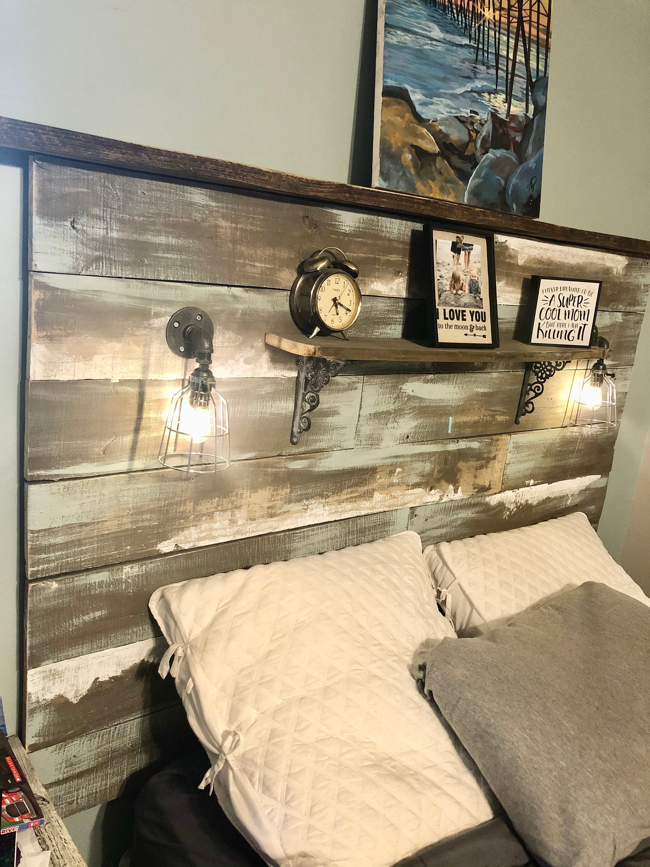 Grey Blue Farmhouse Rustic Chippy Paint Cottage Whitewashed Grey