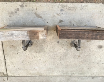 Nightstand side table with pipe support