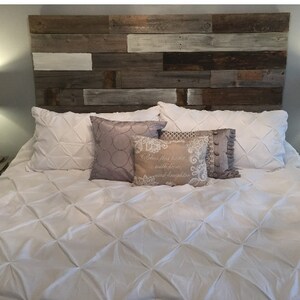 Reclaimed Wood Headboard distressed farmhouse lavender lullabies rustic old wood bed king queen full twin cottage image 9