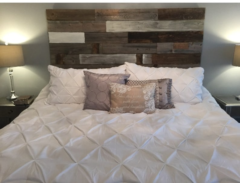 Reclaimed Wood Headboard distressed farmhouse lavender lullabies rustic old wood bed king queen full twin cottage image 9