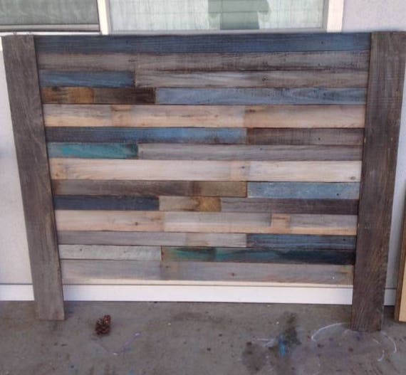 One of a Kind Modern Farmhouse White & Turquoise Rustic Wood