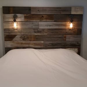 Reclaimed Wood Headboard distressed farmhouse lavender lullabies rustic old wood bed king queen full twin cottage image 6
