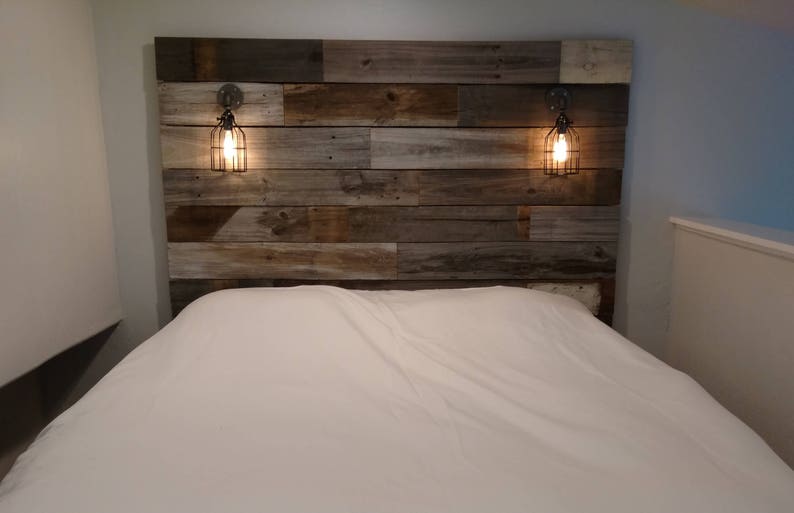Reclaimed Wood Headboard distressed farmhouse lavender lullabies rustic old wood bed king queen full twin cottage image 6