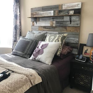 Reclaimed Wood Headboard distressed farmhouse lavender lullabies rustic old wood bed king queen full twin cottage image 5