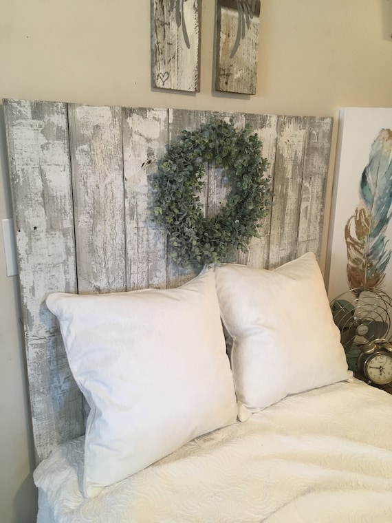 Whitewashed queen headboard discount