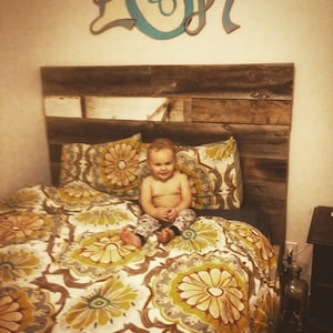 Reclaimed Wood Headboard distressed farmhouse lavender lullabies rustic old wood bed king queen full twin cottage image 3