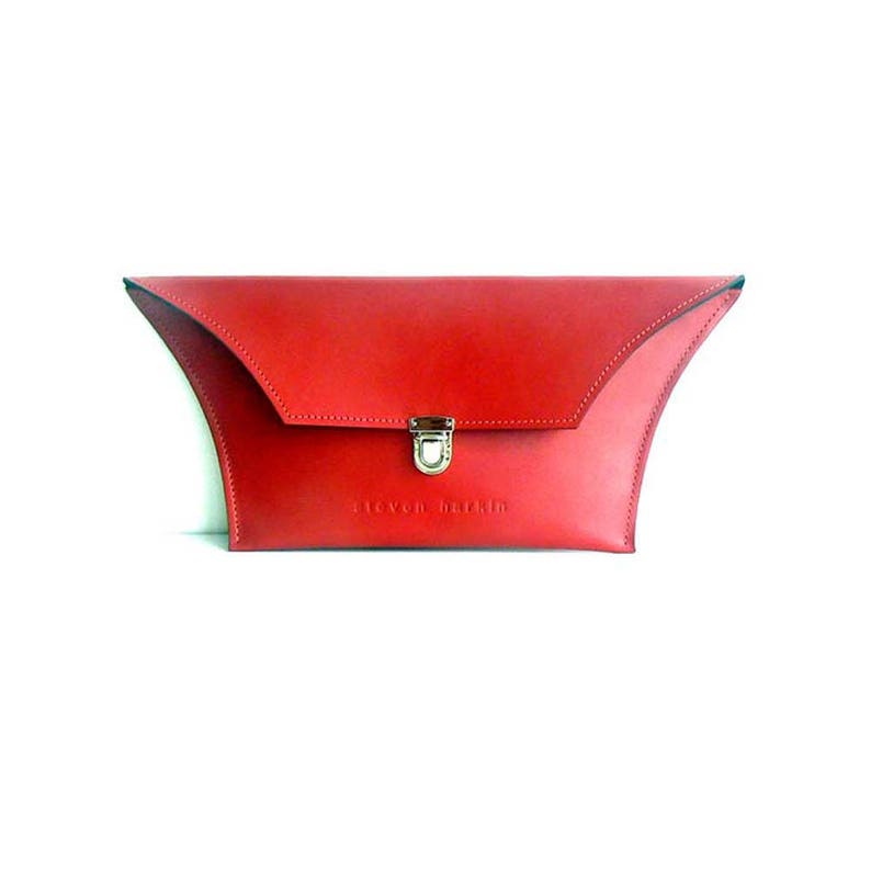 small red clutch bag