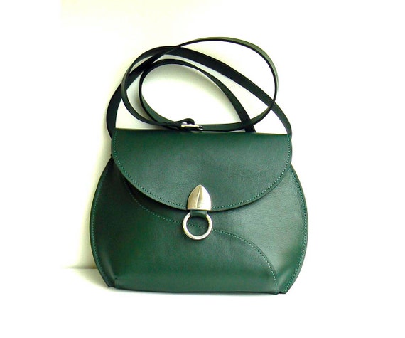 Dark Green Leather Cross-body bag for Women | Etsy