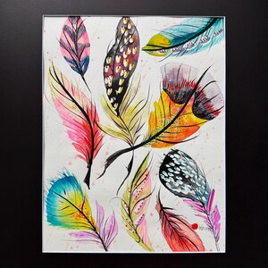 Exotic Feathers Original Watercolor