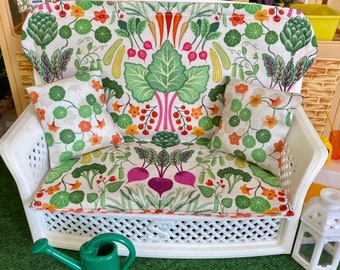Double sided Garden print sofa Cushions for Sindy and friends.