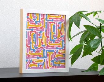 Colorful Blobo Pattern 8x10 Art Print - Handwritten Inspirational Wall Art