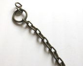 Antique Iron Hook on Length of Old Chain Beam Iron Ring Home Decor Bracket Hanger