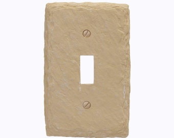 Almond Color Faux Slate Wall Switch Cover Decorative Switch Plate Wall Plate by Amerelle Fake Rock Switch Plate
