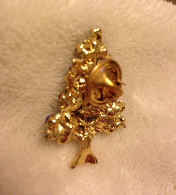 Vintage AB Rhinestone Christmas Tree Pin - image 4