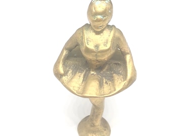 Vintage Ballerina Figurine All Brass for Display Music Box